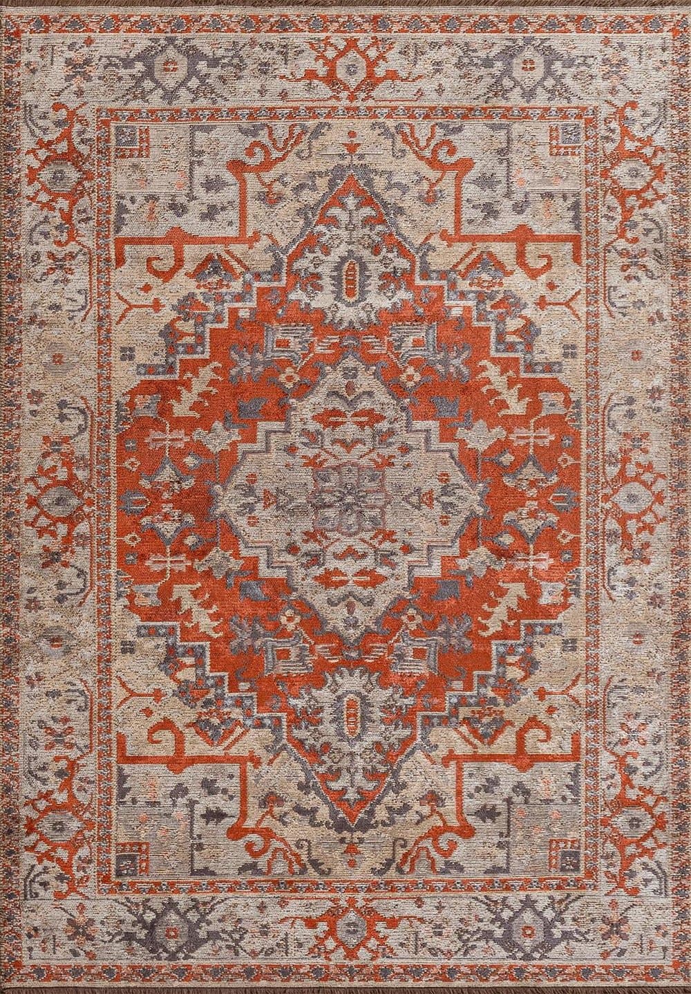 Citadel Ice Blue - Dark Terra - Charcoal - Beige Rug image