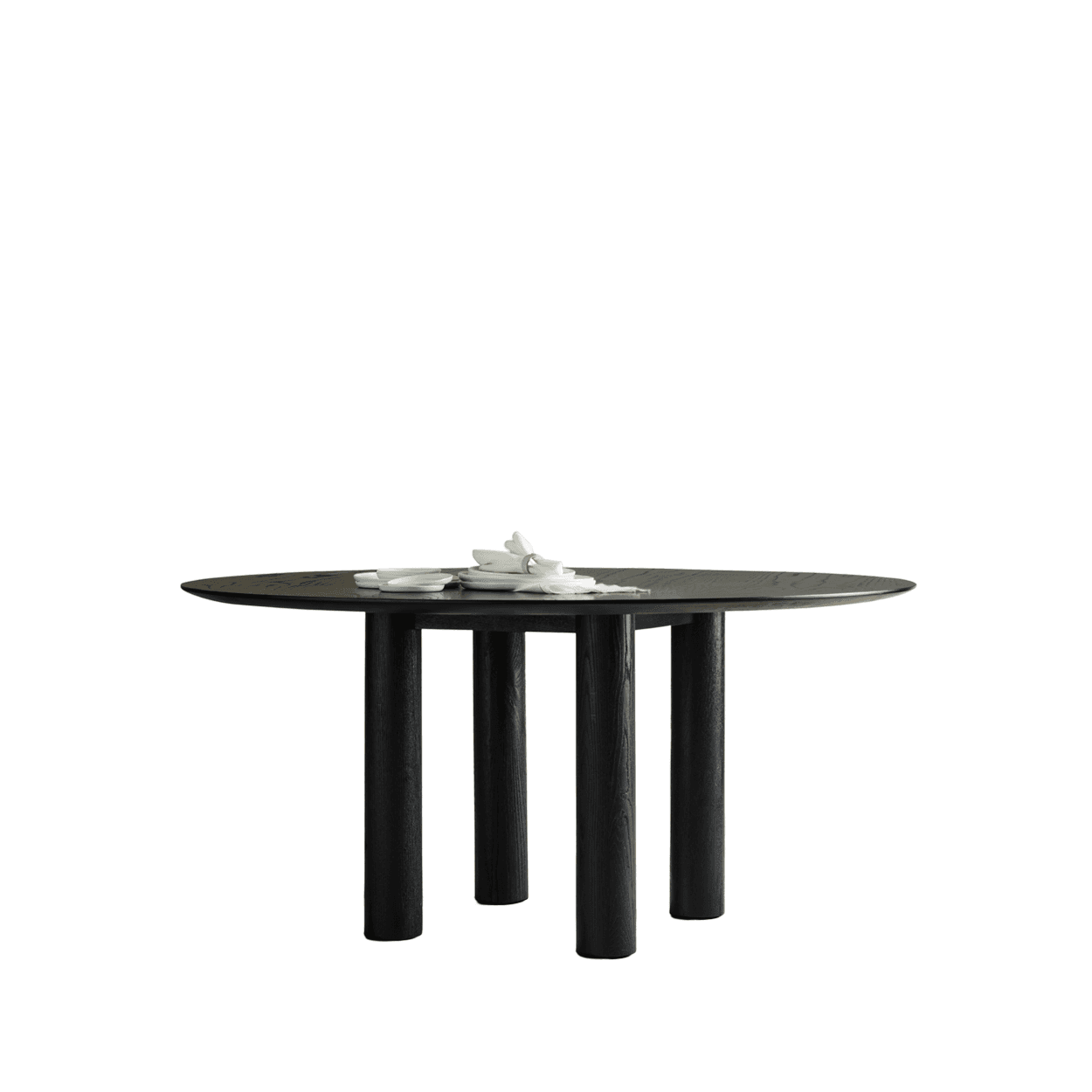Torre Round L Dining Table Black Oak image